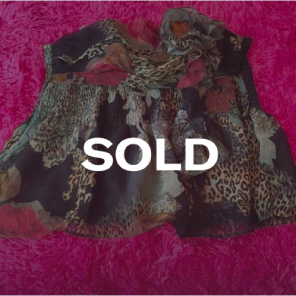 SOLD Floral Leopard Print Women's Top